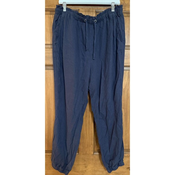 Sanctuary Social Standard Blue Solstice Pants Pull on Joggers Linen Blend Sz XL - Picture 2 of 12